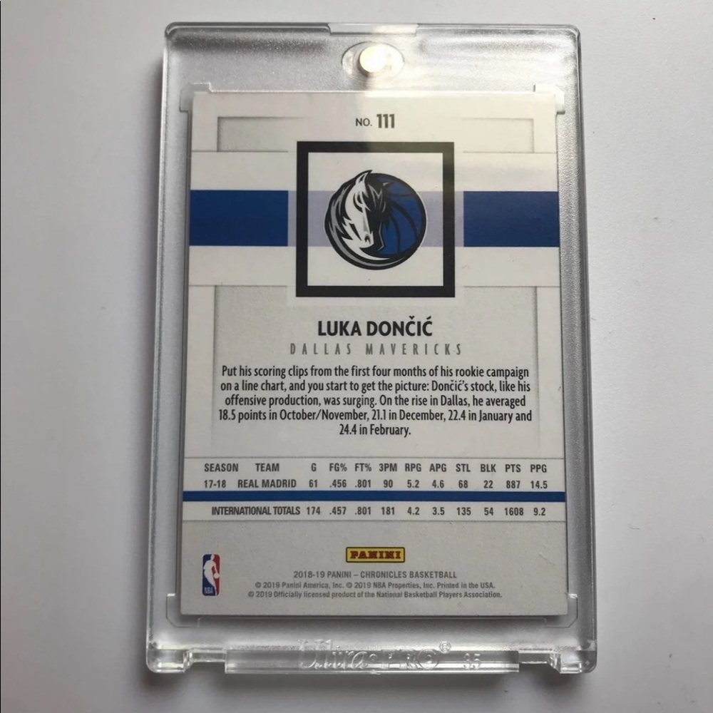 Luka Doncic panini rookie card